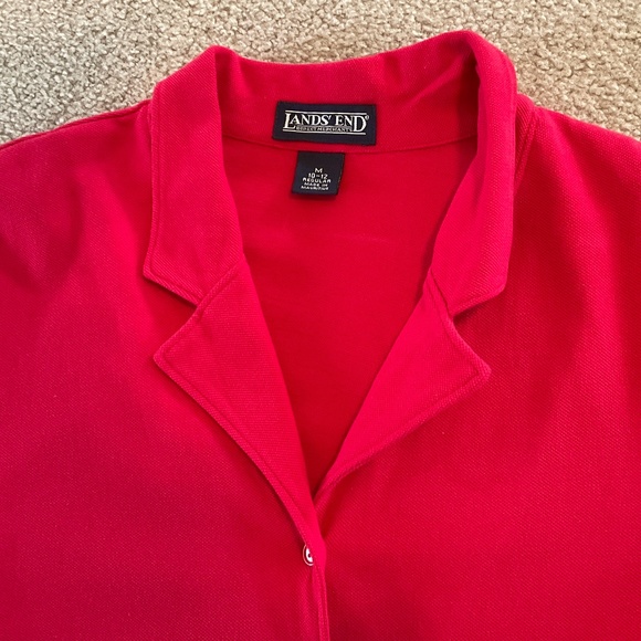 Size M, bust 36” inches, lands end button down red dress, new condition - Picture 5 of 6